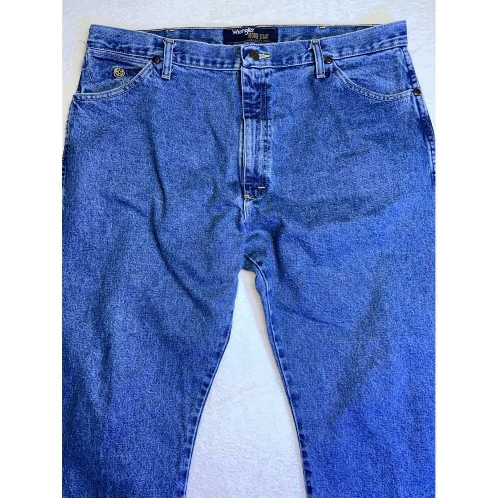 Wrangler George Strait Collection Mens Blue Denim Jeans 40x30 13MGSHD Med Wash